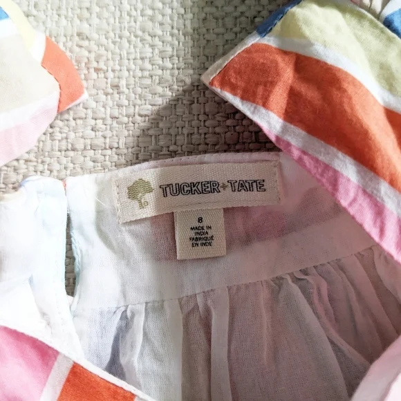 Tucker + Tate Nordstrom Striped Rainbow Dress size 8 girls - Picture 5 of 5